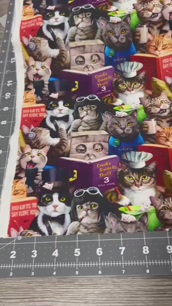 Cat’s Meow Cotton Fabric - 100% Cotton- Continuous Cuts  Elizabeth’s Studio