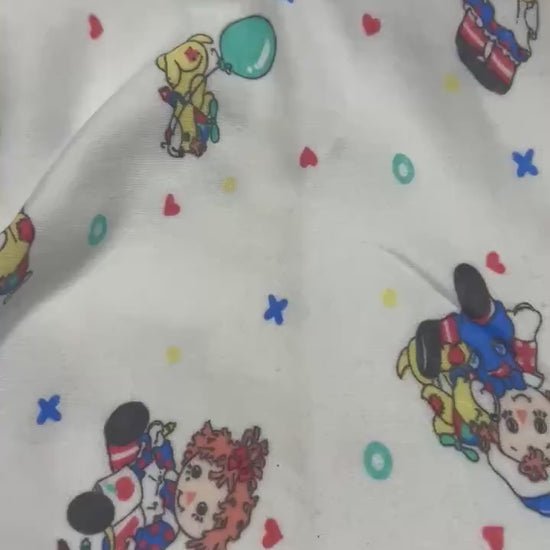 Vintage Raggedy Ann Fabric- Jersey Knit material - continuous cuts