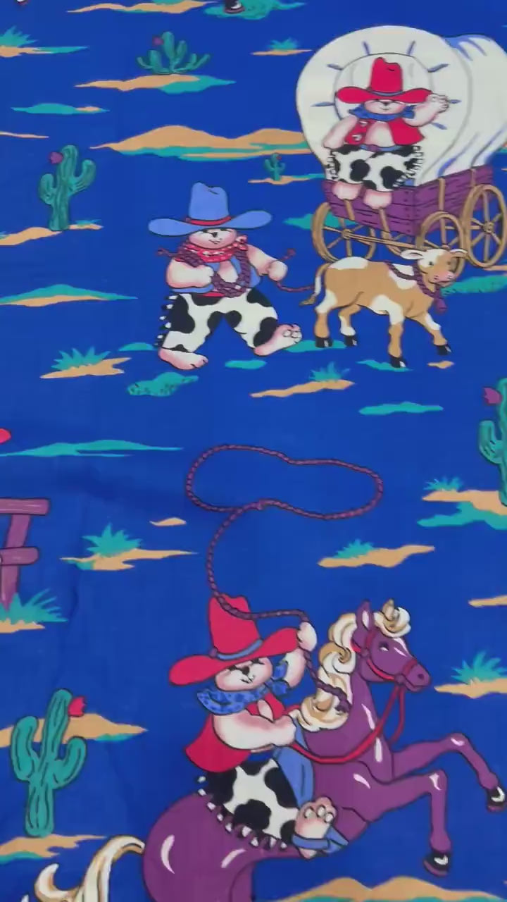 Western Guinea Pigs Novelty 100% Cotton Fabric- Fat Quarters, by the 1/2 yard - Cotton - Continuous Cuts-